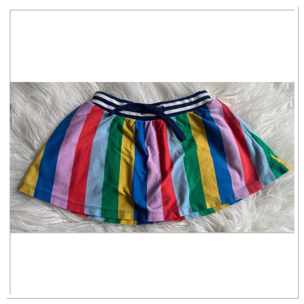 Mini Boden Pull On Striped Rainbow Skirt Skort Multicolor Size 4-5Y